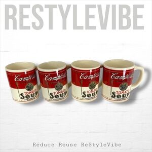 CAMPBELL SOUP VINTAGE Mug Set of 4 Coffee Cup Made in USA RARE